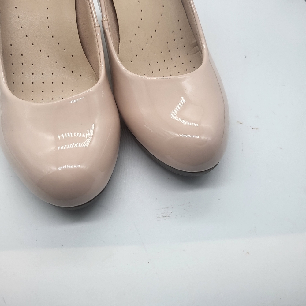 Clark's Collection Champagne Pink Platform Heels Sz.8 - Picture 4 of 12